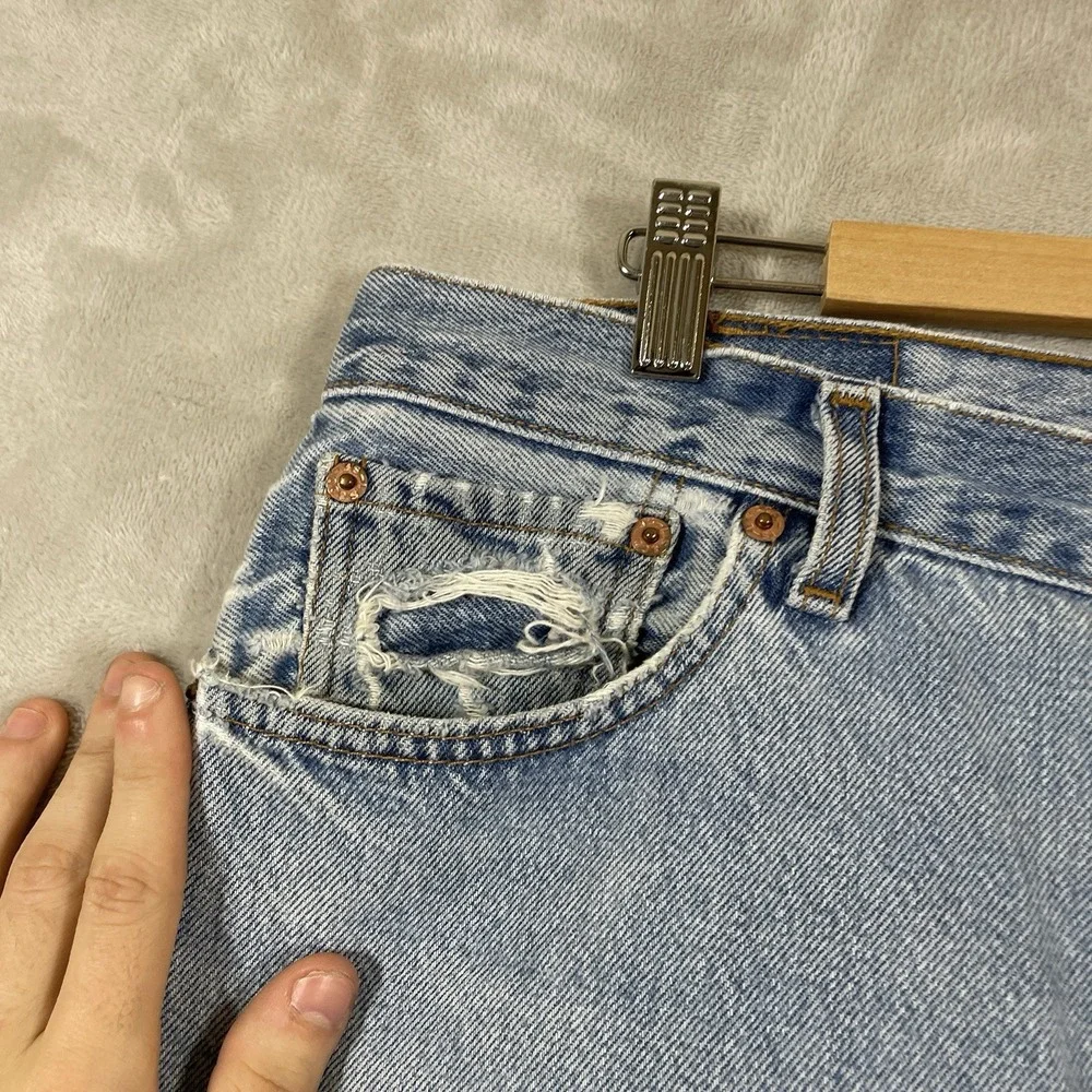 Vtg Levis 501 Jeans Mens 36x32 (fit 34x30) Blue Denim USA Made 90s FLAW READ